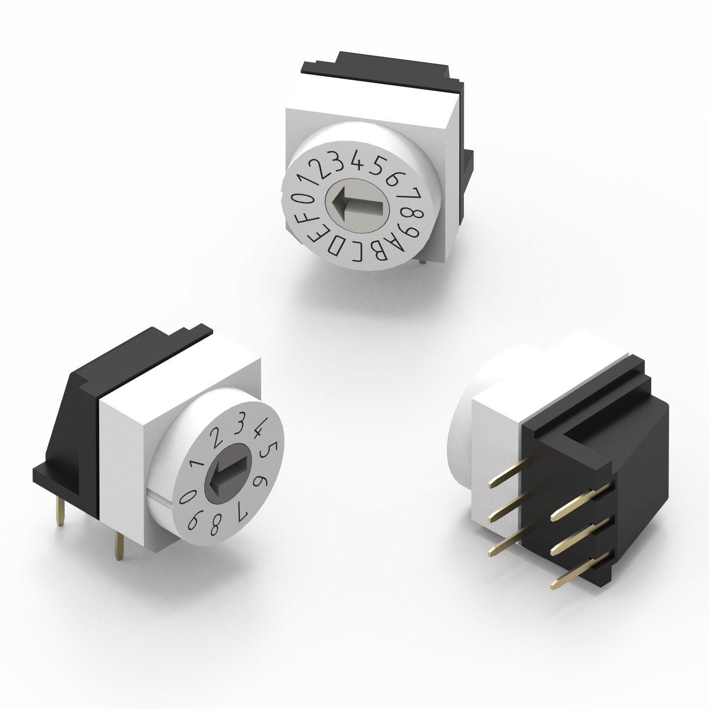 WS-ROTU THT Rotary Switch Right Angled with Arrow Type Actuator